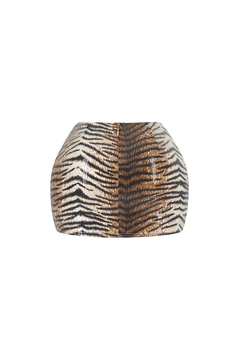 Sparks Zebra Print Sequin Mini Skirt
